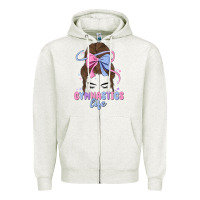 Oatmeal Heather gymnastics life Zipper Hoodie - MaliasSmallBusiness