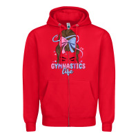 Red gymnastics life Zipper Hoodie - MaliasSmallBusiness