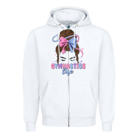 White gymnastics life Zipper Hoodie - MaliasSmallBusiness