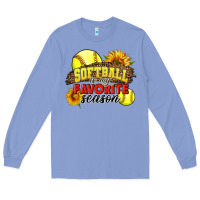 Colony Blue Softball Is My Favorite Season Long Sleeve Tee - LillyAllenDesigns