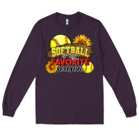 Plum Softball Is My Favorite Season Long Sleeve Tee - LillyAllenDesigns