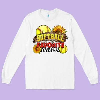 Softball Is My Favorite Season Long Sleeve Tee Designed By Lillyallendesigns