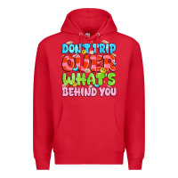 Red don't trip over what's behind you Premium Hoodie - JahusDesignShop