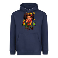 Navy i am black history juneteenth Heavyweight Hoodie - LillyAllenDesigns