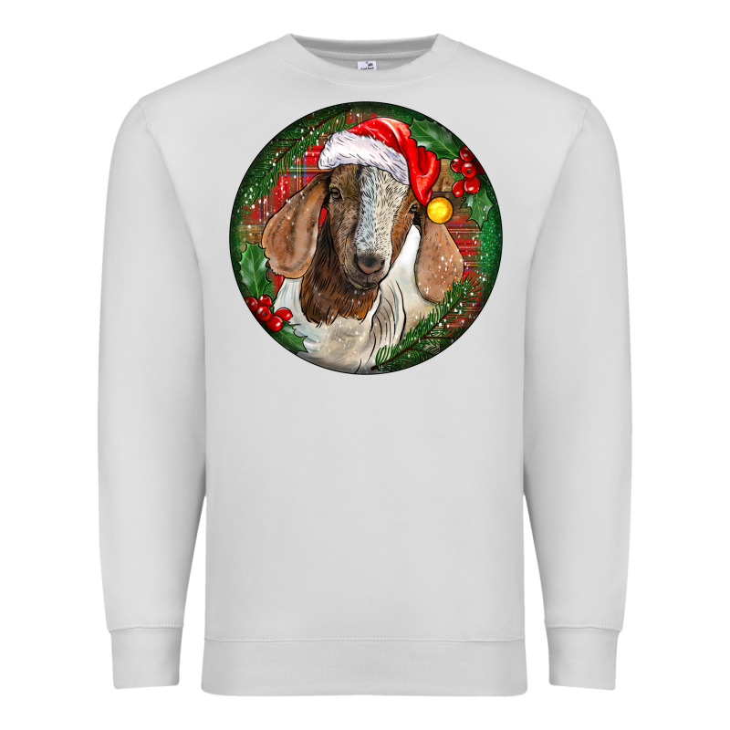 Boer Goat Christmas Premium Sweatshirt by LillyAllenDesigns | Teevron