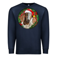 Navy Boer Goat Christmas Premium Sweatshirt - LillyAllenDesigns
