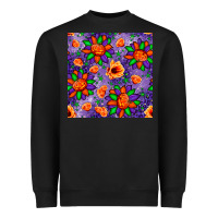 Black pumpkin flower halloween seamless pattern Heavyweight Sweatshirt - BundleAndBundleShop