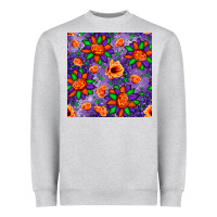 Heather Grey pumpkin flower halloween seamless pattern Heavyweight Sweatshirt - BundleAndBundleShop