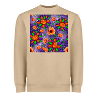 Mushroom pumpkin flower halloween seamless pattern Heavyweight Sweatshirt - BundleAndBundleShop