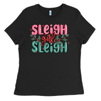 Black sleigh girl sleigh christmas Ladies Tee - MaliasSmallBusiness