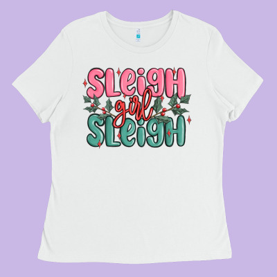 Ladies Tee sleigh girl sleigh christmas