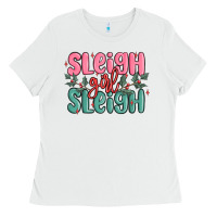 White sleigh girl sleigh christmas Ladies Tee - MaliasSmallBusiness