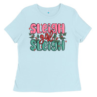 Baby Blue sleigh girl sleigh christmas Ladies Tee - MaliasSmallBusiness