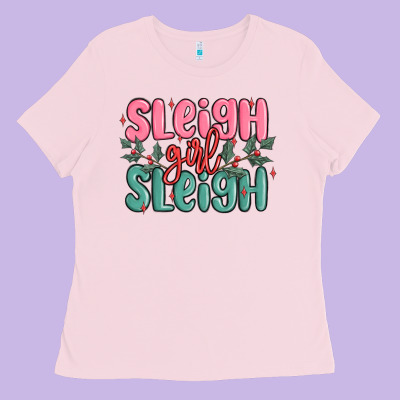Ladies Tee sleigh girl sleigh christmas