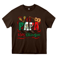 Chocolate Brown el papa mas chingon Heavy Core Tee - Zillion Design Studio