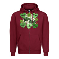 Burgundy st. patrick's day positive affirmations Zipper Hoodie - MaliasSmallBusiness