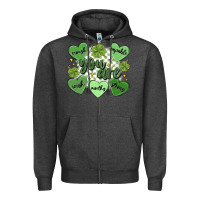 Charcoal Heather st. patrick's day positive affirmations Zipper Hoodie - MaliasSmallBusiness