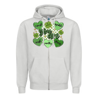 Dove Grey st. patrick's day positive affirmations Zipper Hoodie - MaliasSmallBusiness