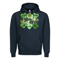 Navy st. patrick's day positive affirmations Zipper Hoodie - MaliasSmallBusiness