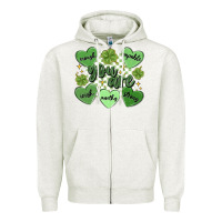 Oatmeal Heather st. patrick's day positive affirmations Zipper Hoodie - MaliasSmallBusiness