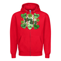 Red st. patrick's day positive affirmations Zipper Hoodie - MaliasSmallBusiness