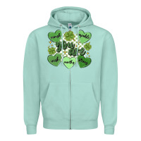 Seafoam st. patrick's day positive affirmations Zipper Hoodie - MaliasSmallBusiness