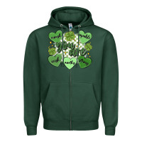 Sports Green st. patrick's day positive affirmations Zipper Hoodie - MaliasSmallBusiness