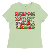 Matcha running on iced coffee and christmas cheer Ladies Tee - MaliasSmallBusiness