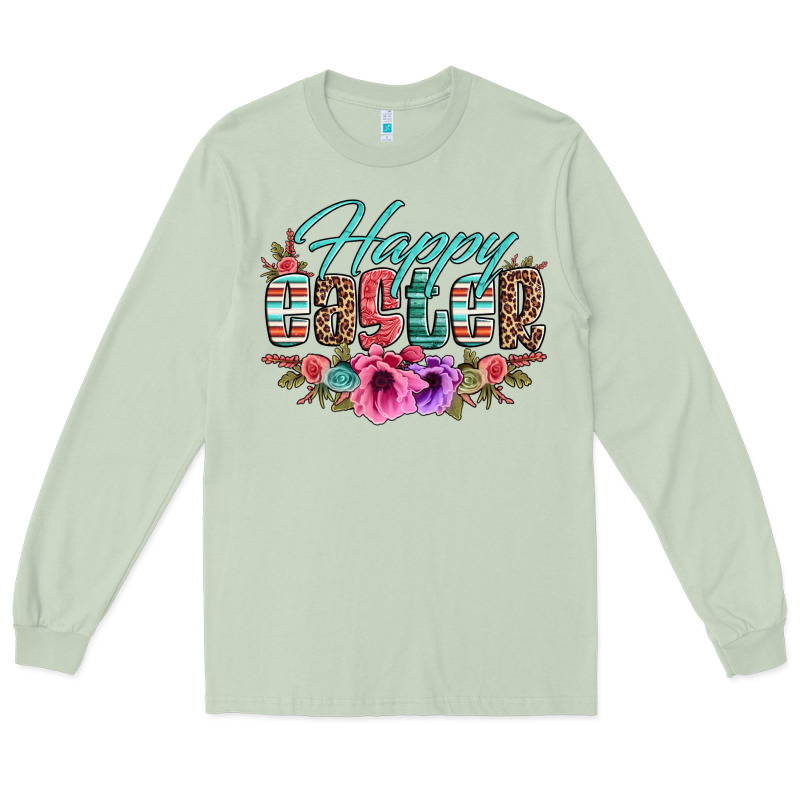 Happy Easter Western Floral Serape Leopard Long Sleeve Tee by Jasminsmagicworld | Teevron