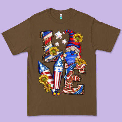 Premium Tee love 4th of july with gnome