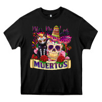 Black dia de los muertos Heavy Core Tee - Zillion Design Studio