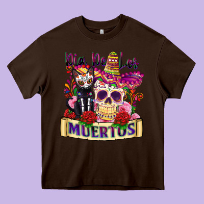 Dia De Los Muertos Heavy Core Tee Designed By Zillion Design Studio