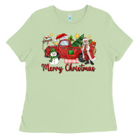 Matcha merry christmas truck Ladies Tee - MaliasSmallBusiness