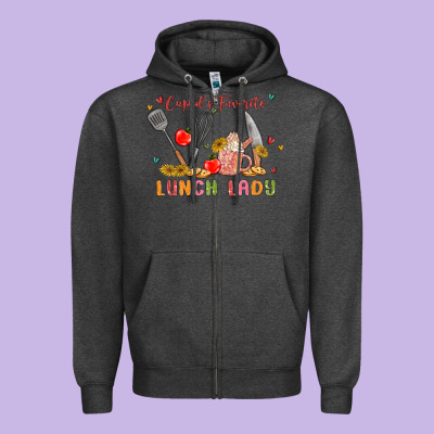 Cupids Favorite Lunch Lady Zipper Hoodie Designed By Maliassmallbusiness