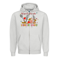 Dove Grey cupids favorite lunch lady Zipper Hoodie - MaliasSmallBusiness