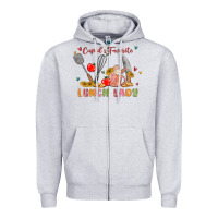 Heather Grey cupids favorite lunch lady Zipper Hoodie - MaliasSmallBusiness