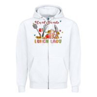 White cupids favorite lunch lady Zipper Hoodie - MaliasSmallBusiness