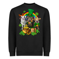 Black little cows and st patricks party Heavyweight Sweatshirt - AdoDesignShop