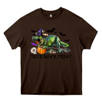 Chocolate Brown T-Rex Trick Rawr Treat Heavy Core Tee - RanaPortraitStore