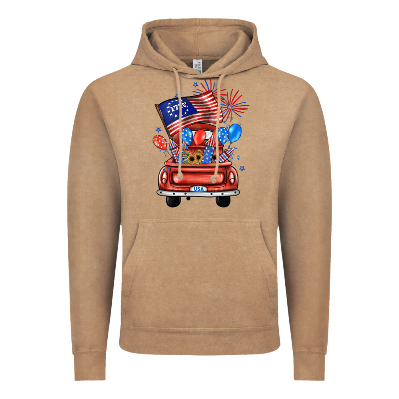 Farm Truck,america Flag Vintage Hoodie by JahusDesignShop | Teevron