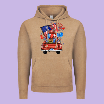 Farm Truck,america Flag Vintage Hoodie Designed By Jahusdesignshop