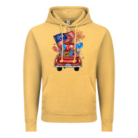 Vintage Mustard farm truck,america flag Vintage Hoodie - JahusDesignShop