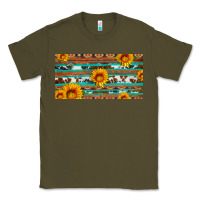 Army Green aztec sunflower cowhide license plate Classic Tee - Artiststas