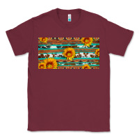 Burgundy aztec sunflower cowhide license plate Classic Tee - Artiststas