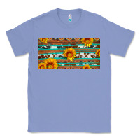 Colony Blue aztec sunflower cowhide license plate Classic Tee - Artiststas
