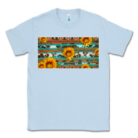 Dusty Blue aztec sunflower cowhide license plate Classic Tee - Artiststas