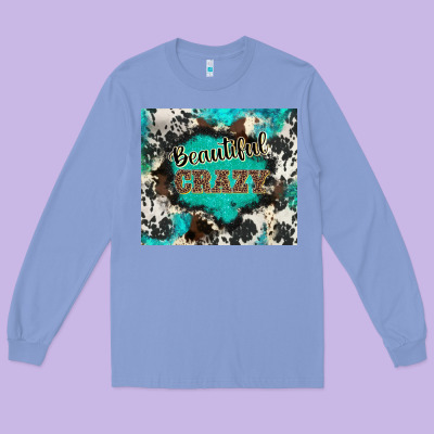Western Beautiful Crazy Long Sleeve Tee Designed By Barkaloodesign