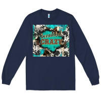 Navy western beautiful crazy Long Sleeve Tee - BarkalooDesign