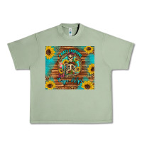 Oil Green i hate everyone but coffee helps western skeleton coffee sunflowers Urban Heavy Tee - Artiststas