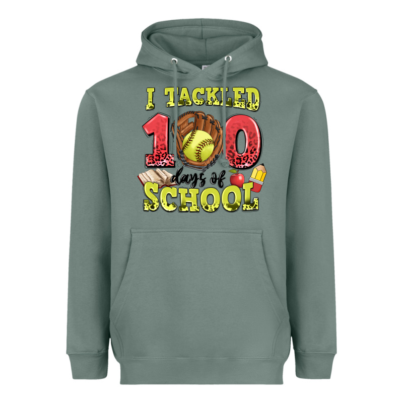 I Tackled Days Of School Softball Heavyweight Hoodie by LillyAllenDesigns | Teevron